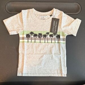 Little Bipsy Heather Gray Palm Stripe Tee
